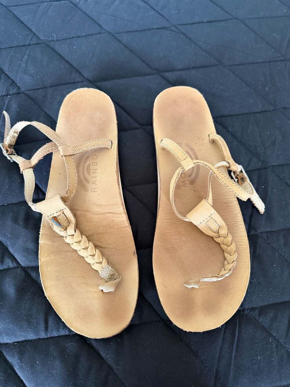 Rainbow Sandals Women's Braided T-Strap Ankle Strap Sandals